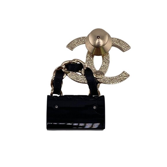 CHANEL Black Logo Brooch - Picture 2 of 9